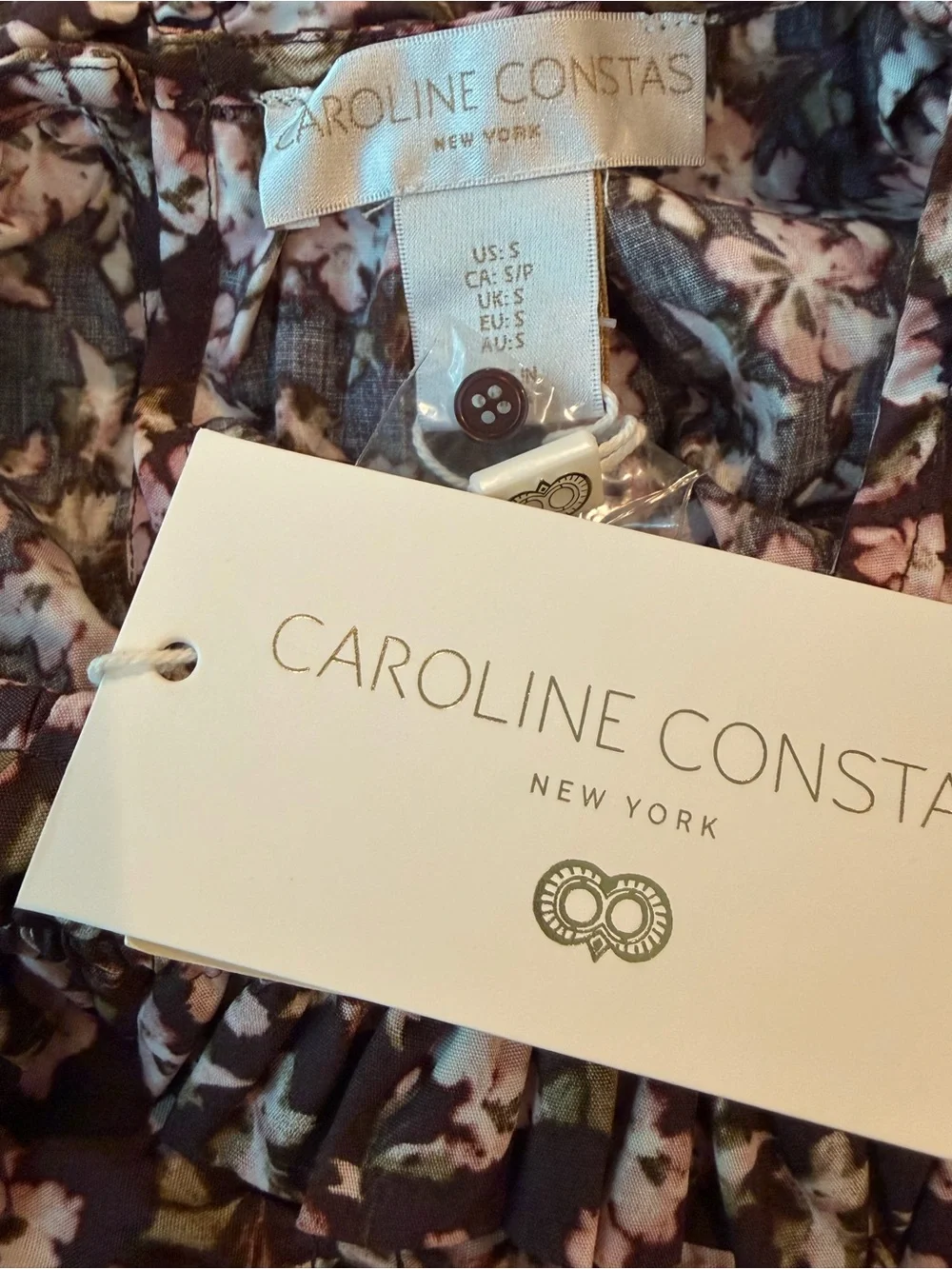 Caroline Constas Floral Ruffle Smocked Maxi Dress NWT - Picture 7 of 9